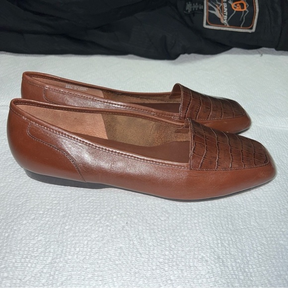 Enzo Angiolini Women’s Liberty Brown Leather Crocodile Pattern Loafers 8 1/2M - Picture 6 of 11